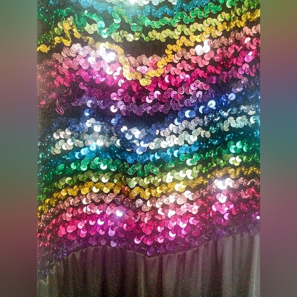 Vintage 70's Rainbow Beaded Jumpsuit Dress. - Picture 5 of 5